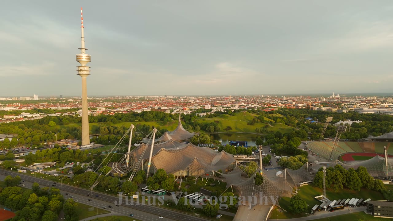 Olympiapark München aus der Luft
